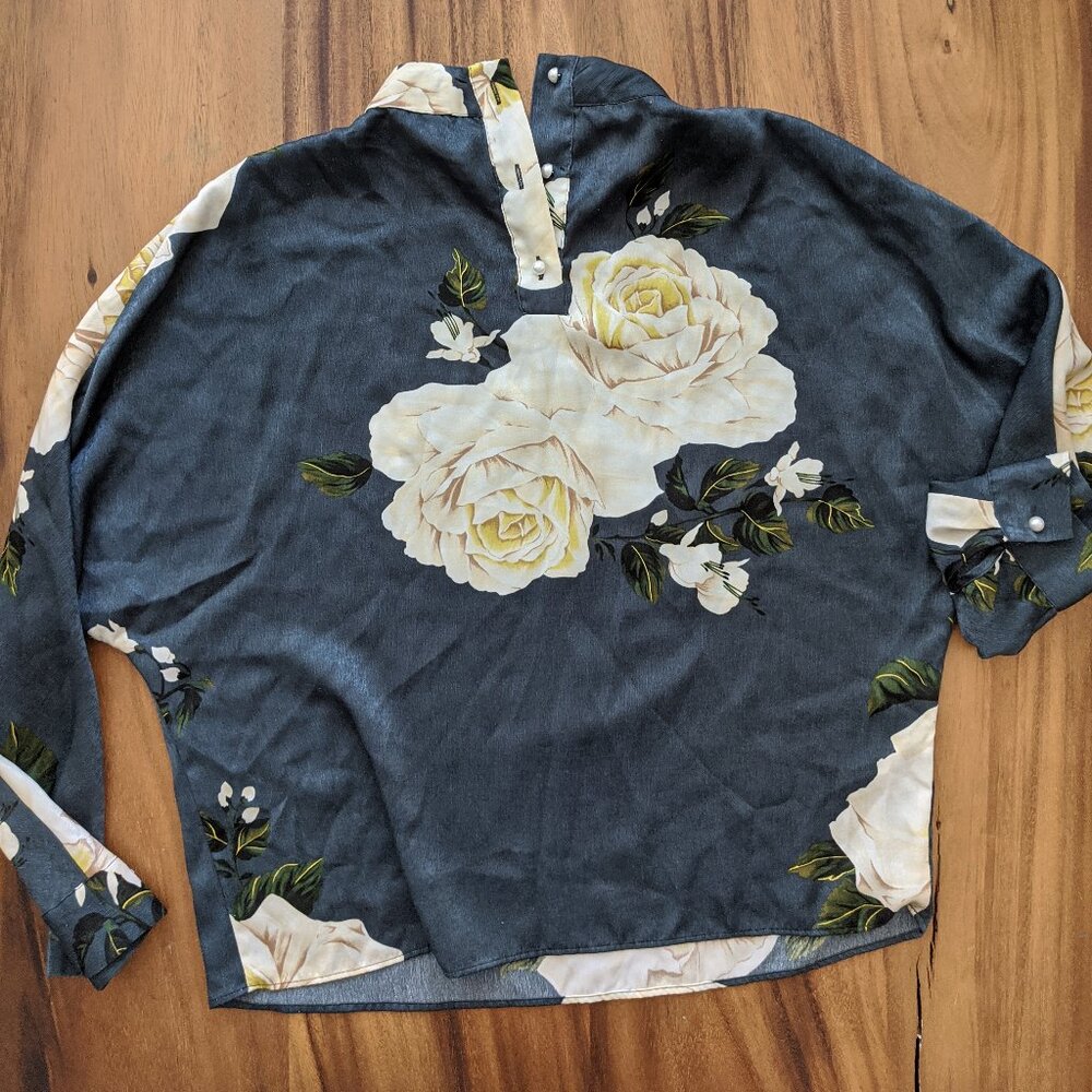 Zara Green Floral Blouse